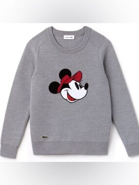 Disney x Lacoste Gray Mickey Mouse Crewneck Sweater